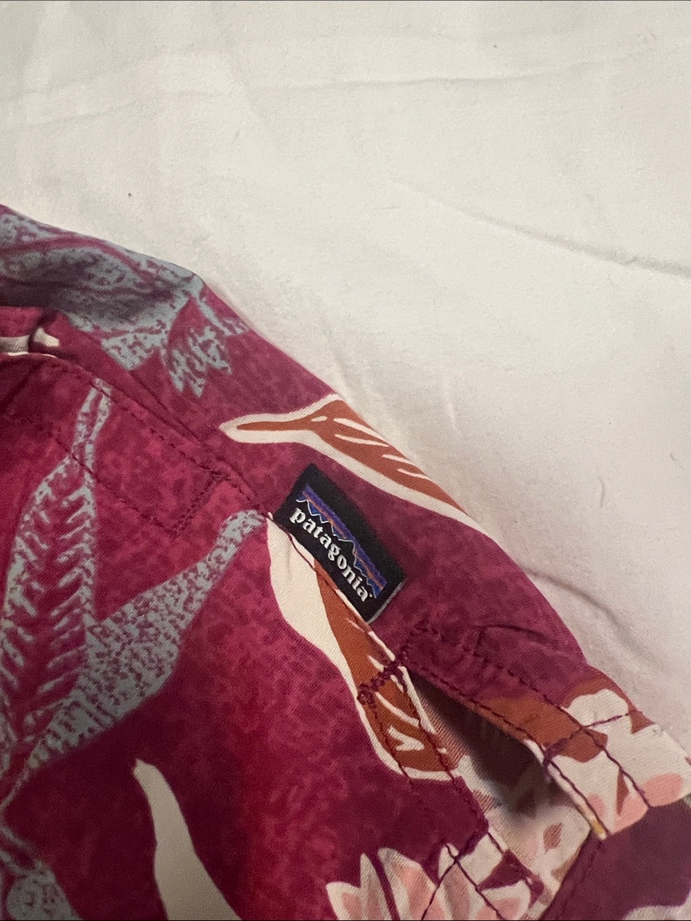 Patagonia Women's Floral Athletic Shorts in Deep Berry - Picture 3 of 6